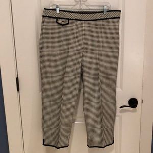 Talbots 14 side zip ankle pant black and white